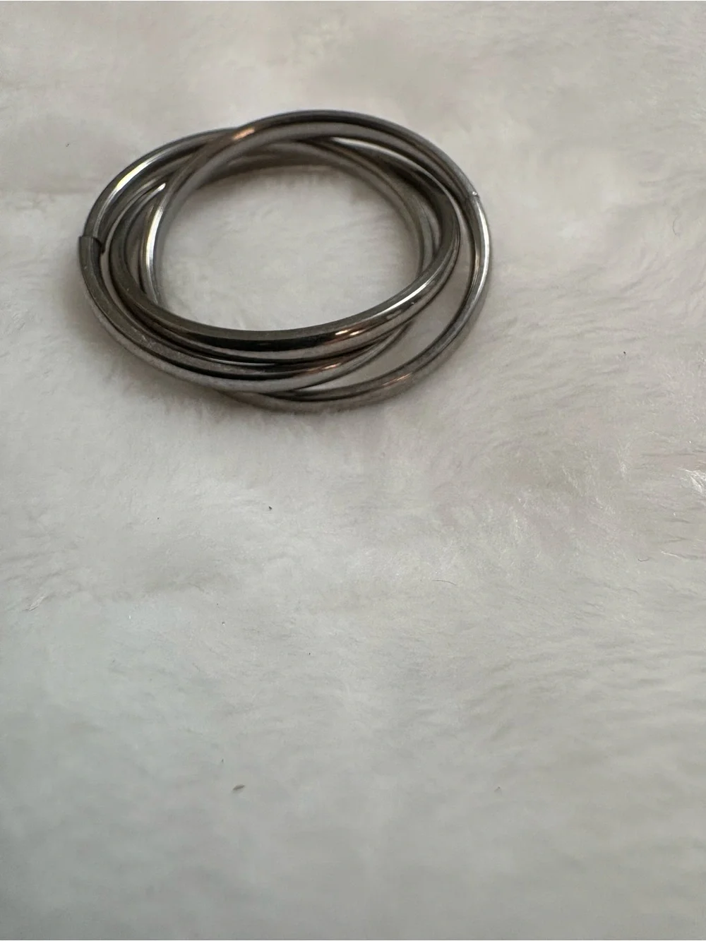 2 Black and Silver Metal triple rings, sizes 9 and 9 1/2